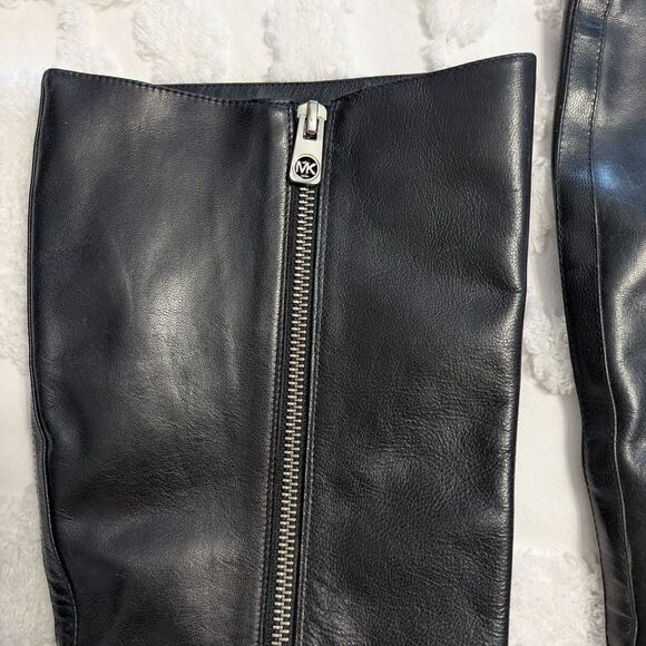 👢 Michael Kors Black Leather Knee High Boots Women’s 8.5M – Pointed Toe - Picture 7 of 10
